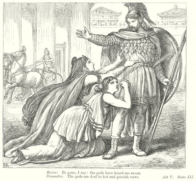 Troilus en Cressida (gravure) door Henry Courtney (after) Selous