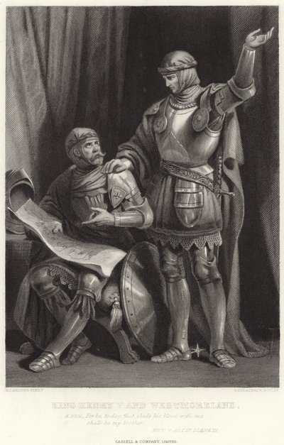 Koning Hendrik V en Westmoreland, Hen V, Act IV, Scene III door Henry Courtney Selous
