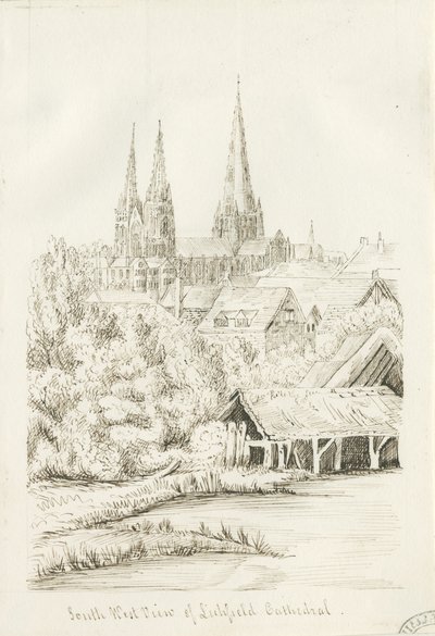 Lichfield Kathedraal - Zuidwest Uitzicht door Henry Curzon Allport