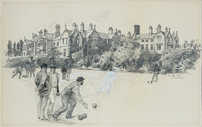 Cheadle Asylum vanaf de Bowling Green door Henry Edward Tidmarsh