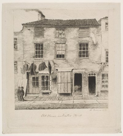 Oud huis in Rector Street uit Scenes of Old New York door Henry Farrer