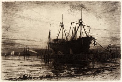 Zonsondergang, Gowanus-baai door Henry Farrer
