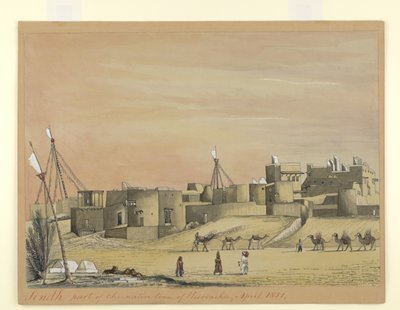 Deel van de inheemse stad Kurachee (Karachi), april 1851 door Henry Francis Ainslie