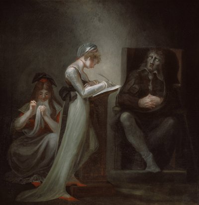 Milton dicteert aan zijn dochter, 1794 door Johann Heinrich Füssli