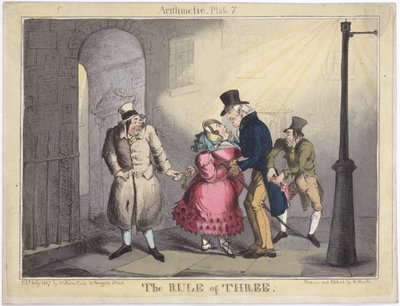 De Regel van Drie, plaat 7 uit Rekenkunde, 1822 door Henry Heath