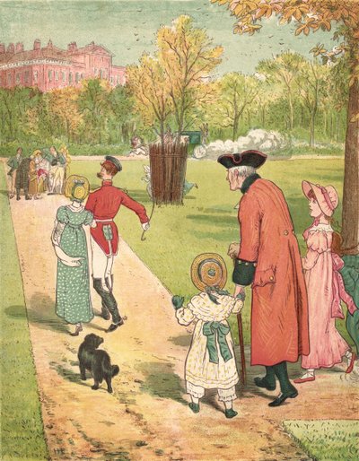 Rennen om de Prinses te Zien (kleur litho) door Henry Hetherington Emmerson