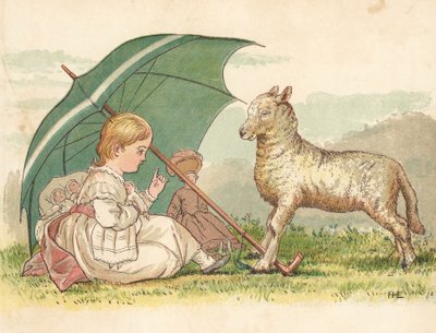 De Prinses en het Lam (kleur litho) door Henry Hetherington Emmerson