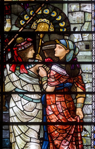 Durham Kathedraal, Holday Workshop, Henry Holiday, Mozes Verlaat Het Hof Van Farao (detail), 1895 door Henry Holiday