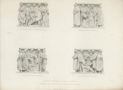 Beelden op het podium van het Albert Memorial door Henry Hugh Armstead