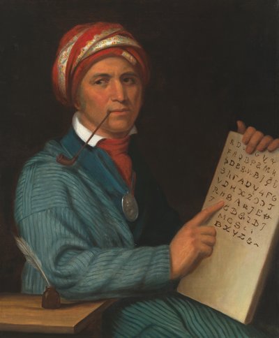 Sequoyah (ca. 1770-1843), ca. 1830 (olieverf op doek) door Henry Inman