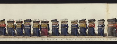 Deel van het panoramische uitzicht op de volledige begrafenisstoet van Arthur, hertog van Wellington door Henry Jr and Sala Alken