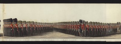 Deel van het panoramische uitzicht op de volledige begrafenisstoet van Arthur, hertog van Wellington door Henry Jr and Sala Alken