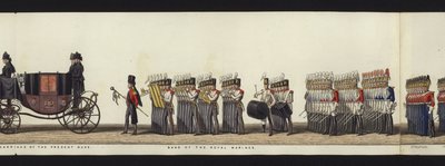 Deel van het panoramische uitzicht op de volledige begrafenisstoet van Arthur, hertog van Wellington door Henry Jr and Sala Alken