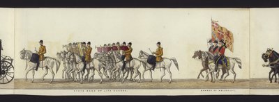 Deel van het panoramische uitzicht op de volledige begrafenisstoet van Arthur, hertog van Wellington door Henry Jr and Sala Alken