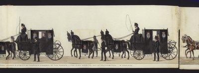 Deel van het panoramische uitzicht op de volledige begrafenisstoet van Arthur, hertog van Wellington door Henry Jr and Sala Alken