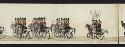 Deel van het panoramische uitzicht op de volledige begrafenisstoet van Arthur, hertog van Wellington door Henry Jr and Sala Alken