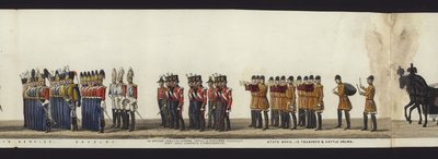 Deel van het panoramische uitzicht op de volledige begrafenisstoet van Arthur, hertog van Wellington door Henry Jr and Sala Alken
