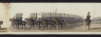 Deel van het panoramisch uitzicht op de volledige begrafenisstoet van Arthur, hertog van Wellington door Henry Jr and Sala Alken