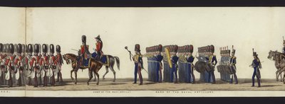 Deel van het panoramisch uitzicht op de volledige begrafenisstoet van Arthur, hertog van Wellington door Henry Jr and Sala Alken