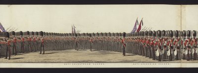 Deel van het panoramisch uitzicht op de volledige begrafenisstoet van Arthur, hertog van Wellington door Henry Jr and Sala Alken