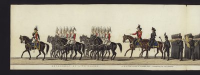 Deel van het panoramisch uitzicht op de volledige begrafenisstoet van Arthur, hertog van Wellington door Henry Jr and Sala Alken