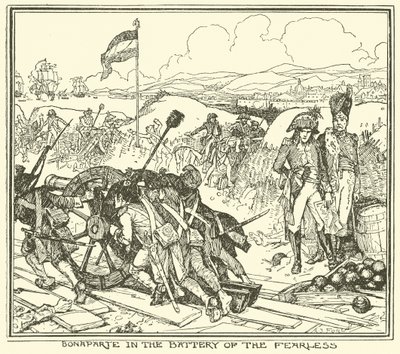 Bonaparte in de batterij van de Onverschrokkenen door Henry Justice Ford