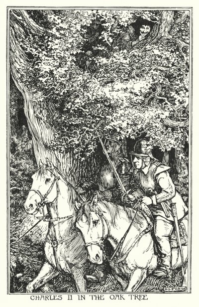 Karel II in de eik door Henry Justice Ford