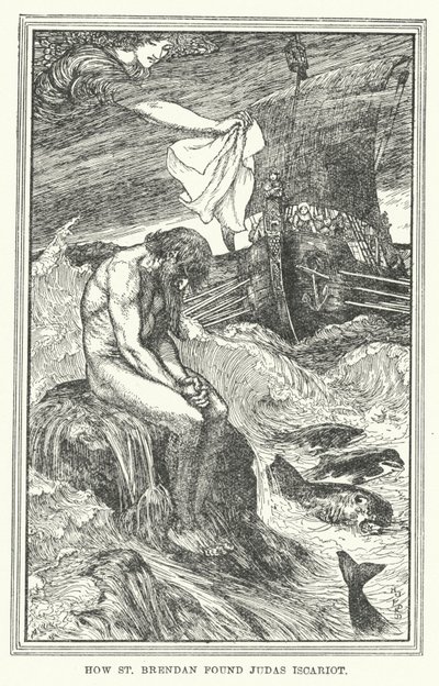 Hoe St. Brendan Judas Iskariot vond (litho) door Henry Justice Ford