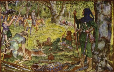 Hoe de koning, vermomd als een abt, Robin onder de groene boom bezocht door Henry Justice Ford