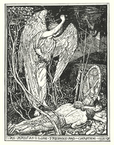 Illustratie voor De Pelgrimstocht door John Bunyan (litho) door Henry Justice Ford