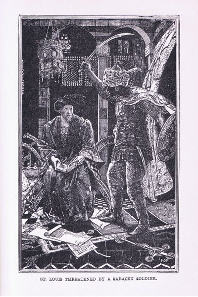 Sint Lodewijk bedreigd door de Saraceense soldaat, 1912 door Henry Justice Ford
