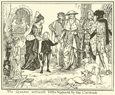De koningin vertrouwt kleine Richard toe aan de kardinaal door Henry Justice Ford