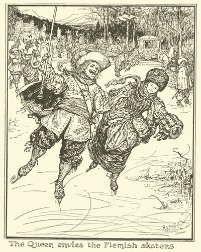 De koningin benijdt de Vlaamse schaatsers door Henry Justice Ford