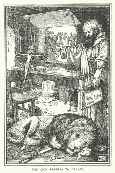 De leeuw weigert te vertrekken door Henry Justice Ford
