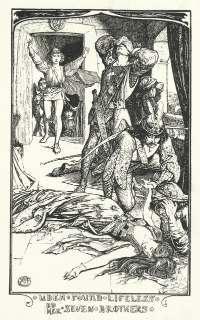 Udea Levensloos Gevonden door Haar Zeven Broers (gravure) door Henry Justice Ford