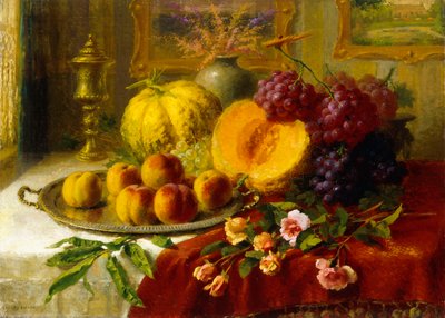 Stilleven op een Tafel in een Interieur door Henry Kokken