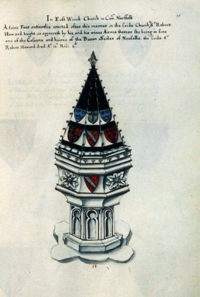 Het Doopvont opgericht door Sir Robert Howard door Henry Lilly