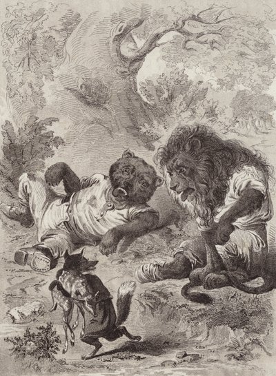 De Fabels van Aesopus: De Leeuw, de Beer en de Vos door Henry Louis Stephens