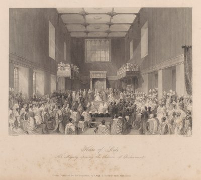 Hare Majesteit opent de zitting van het parlement door Henry Melville
