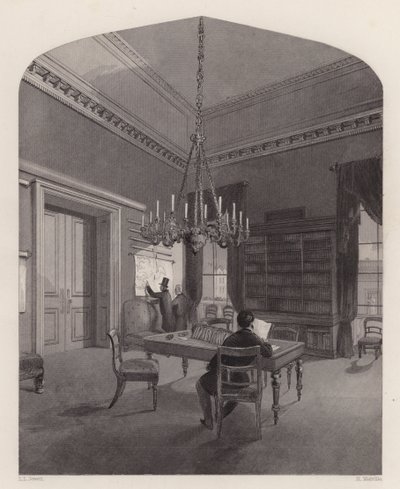 Kaartenkamer van de United Service Club, Westminster, Londen door Henry Melville