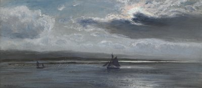 De Traeth Mawr, maanlicht, 1872-73 door Henry Moore