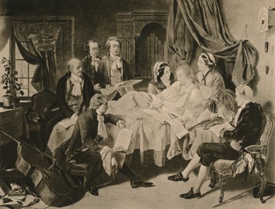Het Sterfbed van Mozart door Henry Nelson O