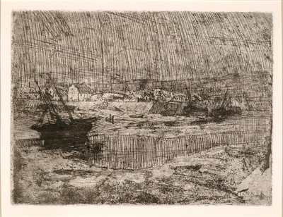 Omgeslagen vissersboten, Bretagne door Henry Ossawa Tanner