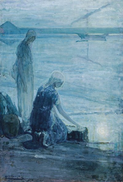 Mozes in het biezen mandje, 1921 door Henry Ossawa Tanner