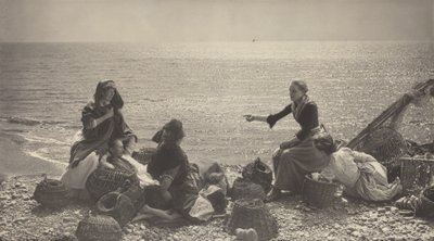 Roddels op het strand door Henry Peach Robinson