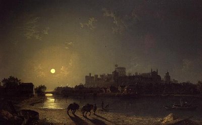 Maanlicht uitzicht op Windsor Castle vanaf de Theems door Henry Pether