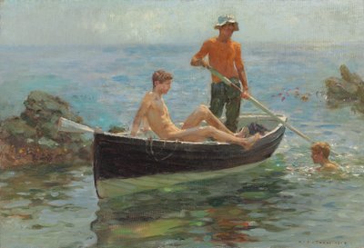Het oranje tricot, 1913 door Henry Scott Tuke