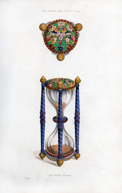 Zandloper, midden 17e eeuw, 1843 door Henry Shaw
