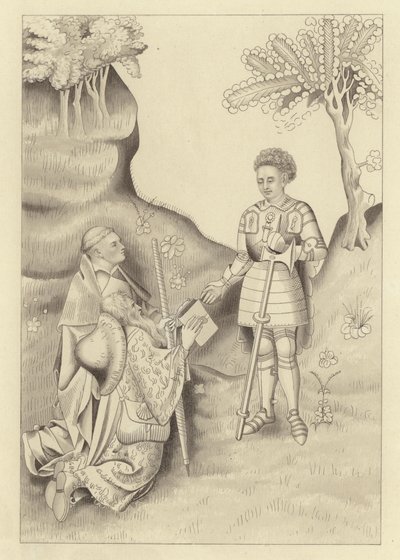 John Lydgate, presenteert zijn boek aan de Graaf van Salisbury door Henry Shaw