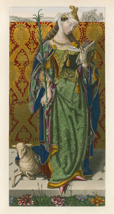Sint Agnes, ca. 1520, naar een schilderij van Lucas van Leyden door Henry Shaw
